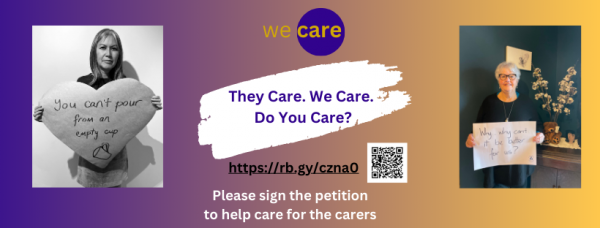 We Care Facebook Banner with QR code
